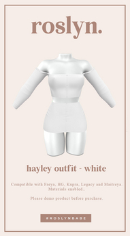 Second Life Marketplace - roslyn. hayley outfit. white [unpack]
